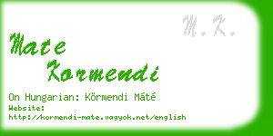 mate kormendi business card